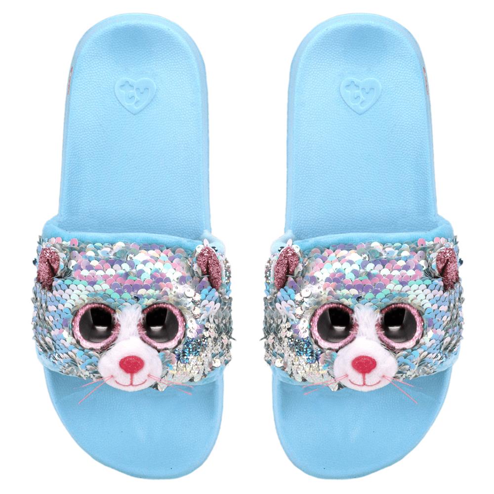 TY Whimsy Cat Reversible Sequin Slides S/M/L