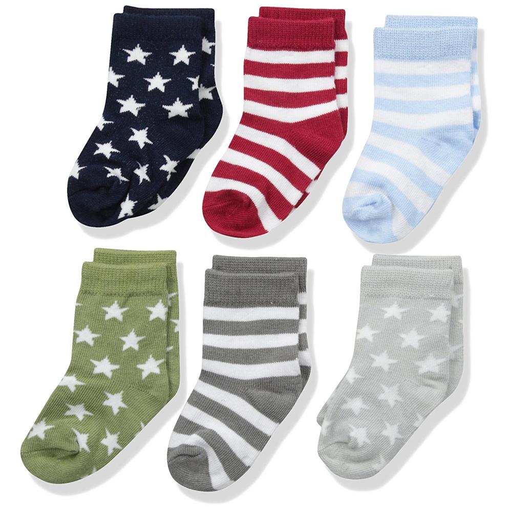 Luvable Friends Newborn & Infant 6 Pack Socks