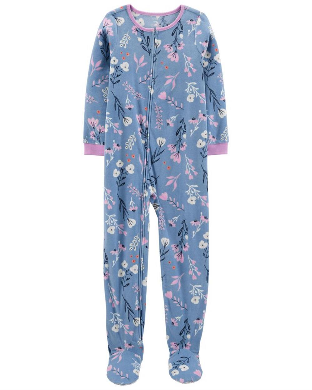 Carters 1-Piece Floral Fleece Footie PJs