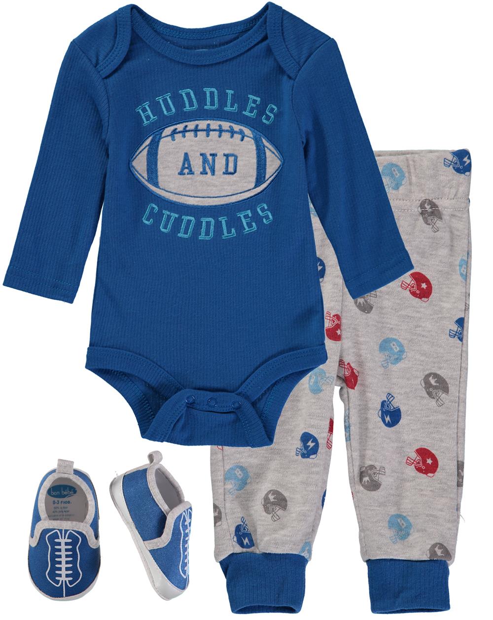 Bon Bebe Boys 0-9 Months Football Bodysuit Pant Set with Shoes