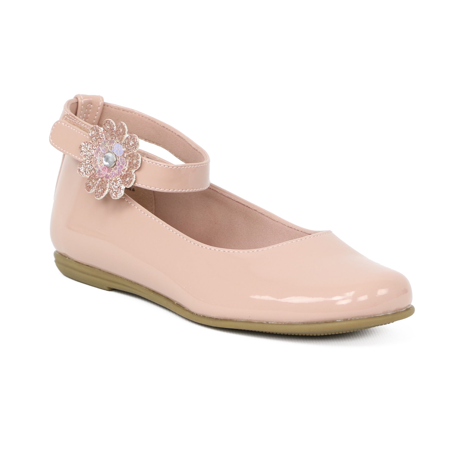 Rachel Shoes Toddler Girls 6-11 Ankle Strap Flower Ballerina Flats