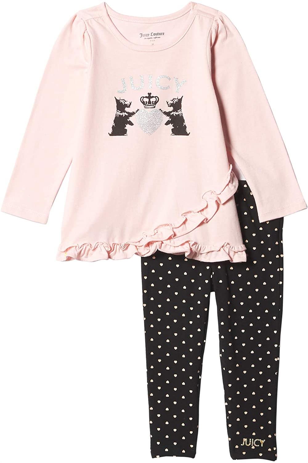 Juicy Couture Girls 12-24 Months Puppy Foil Legging Set