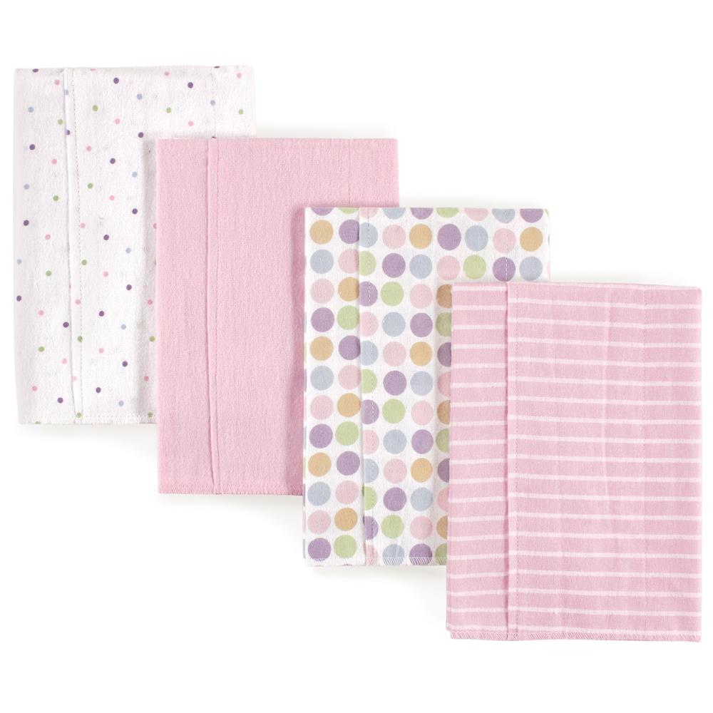 Luvable Friends 4 Pack Baby Cotton Flannel Burp Cloths