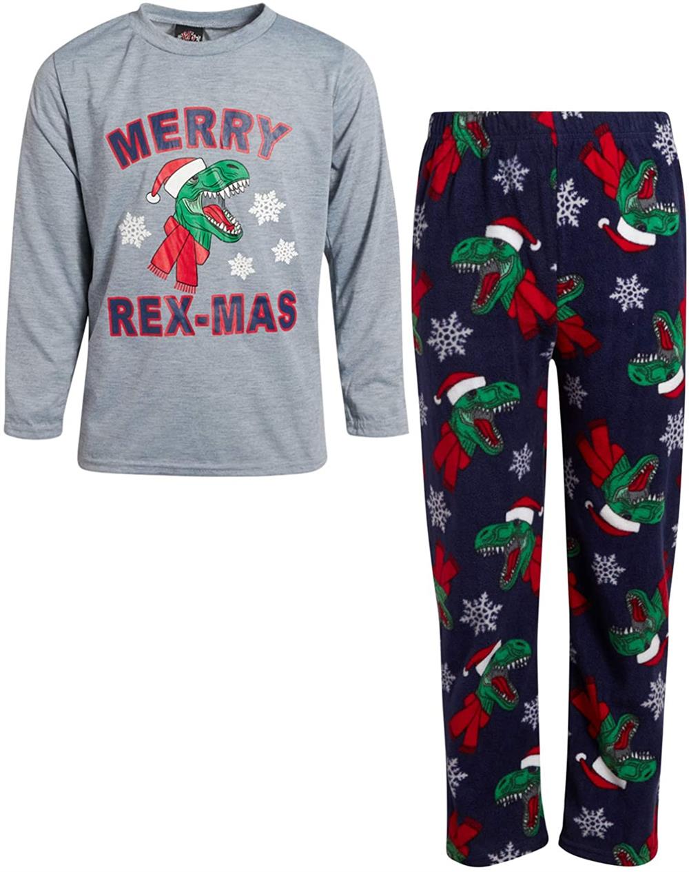 PJs & Presents Boys 4-7 Rexmas Pajama Set