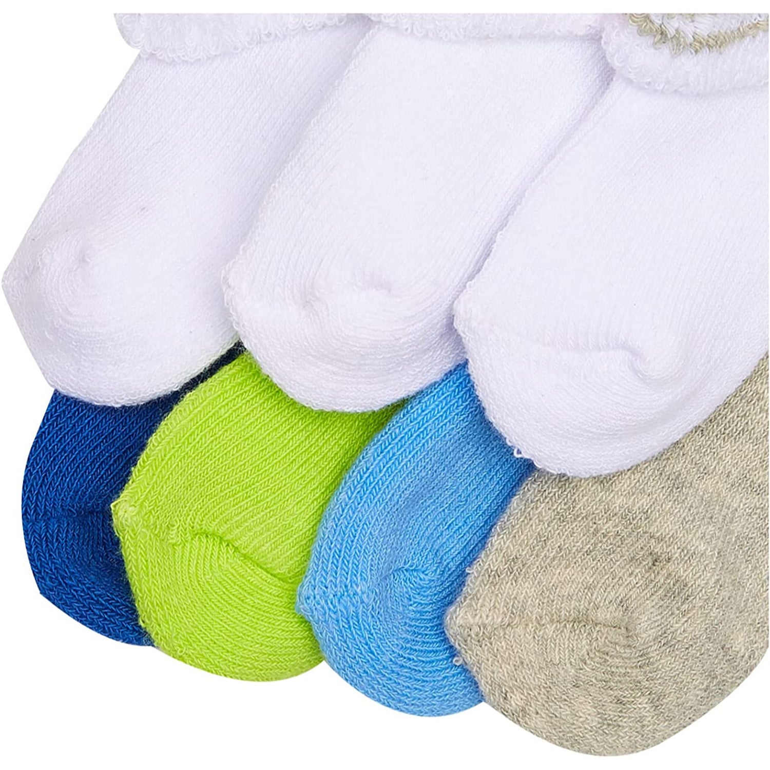 Luvable Friends Newborn Baby Boys 8 Pack Cotton Terry Socks