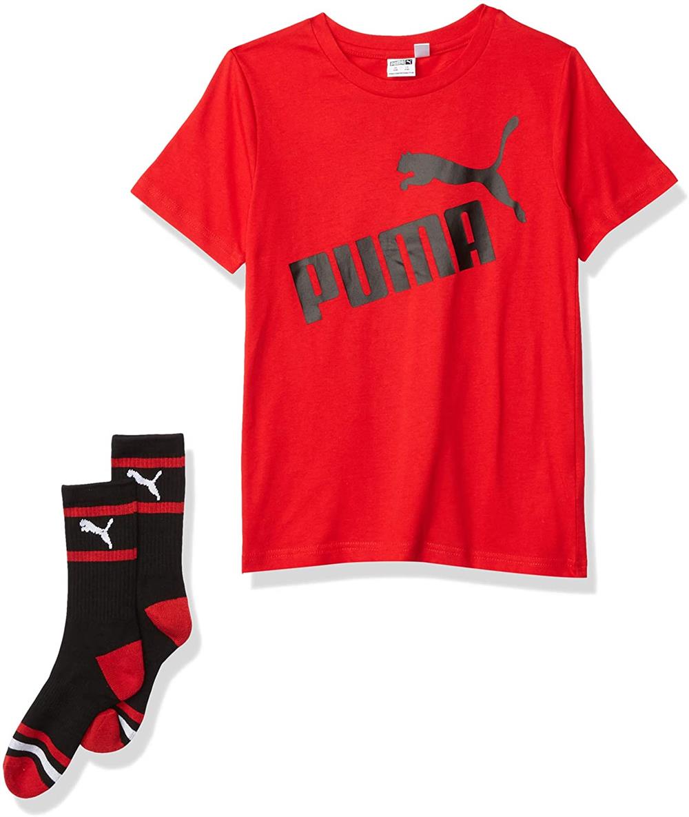 PUMA Boys 8-20 Short Sleeve T-Shirt and Sock Set