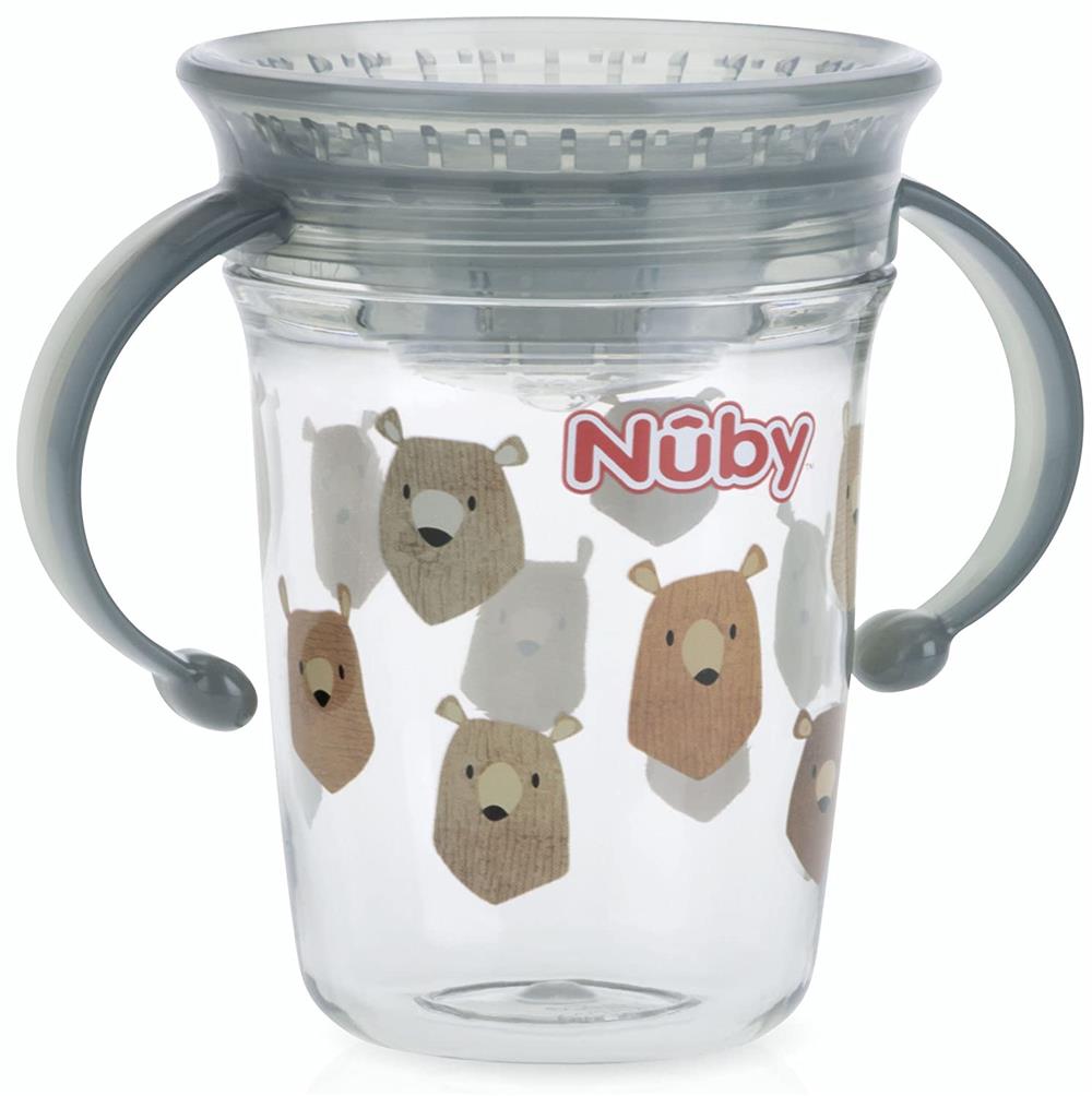 Nuby Tritan No Spill 2 Handle 360 Printed Wonder Cup, 8 oz