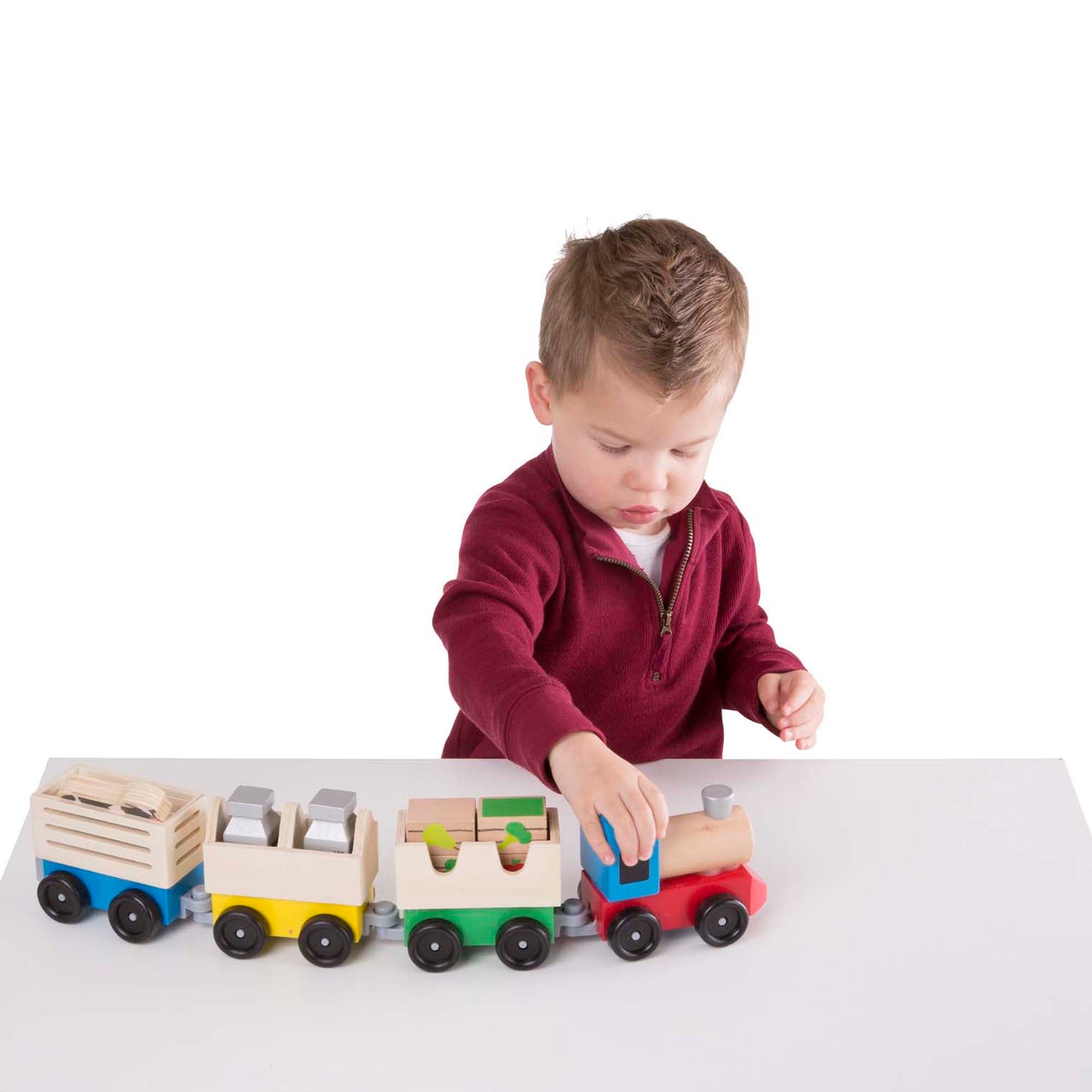 Melissa and Doug Wooden Farm Train Toy Set