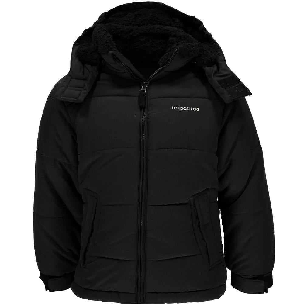 London Fog Boys Hooded Sherpa Bubble Jacket