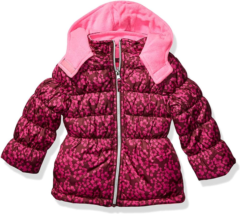 Pink Platinum Floral Print Puffer Jacket