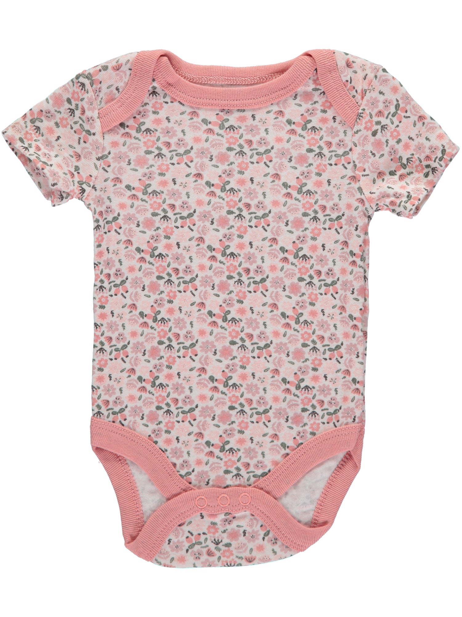 Rene Rofe Baby Girls 0-9 Months Short Sleeve Bodysuit, 5-Pack