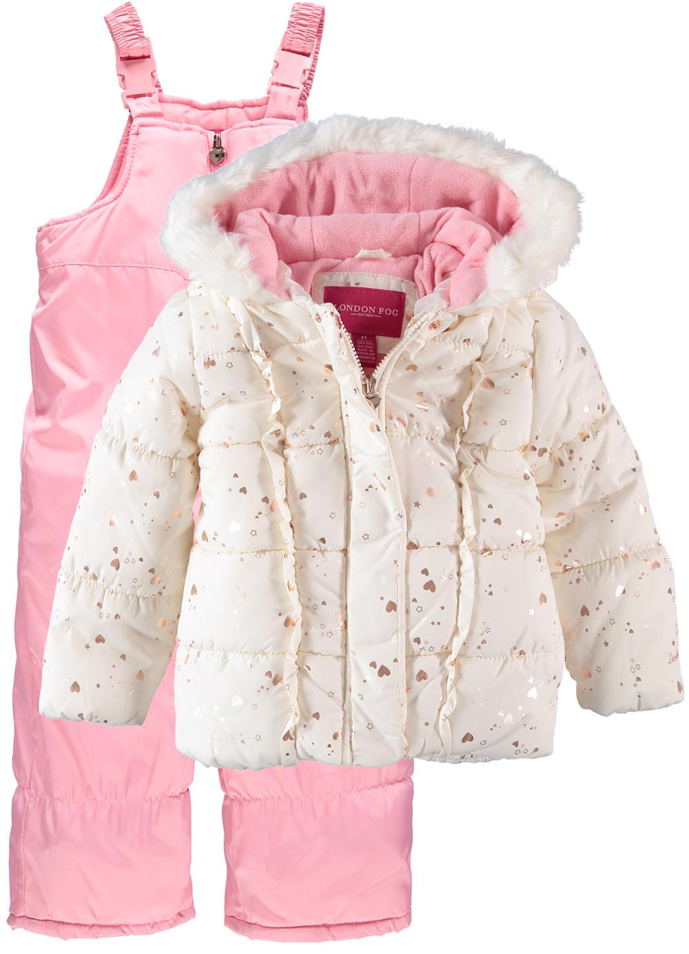 London Fog Girls 4-6X Heart Snowsuit