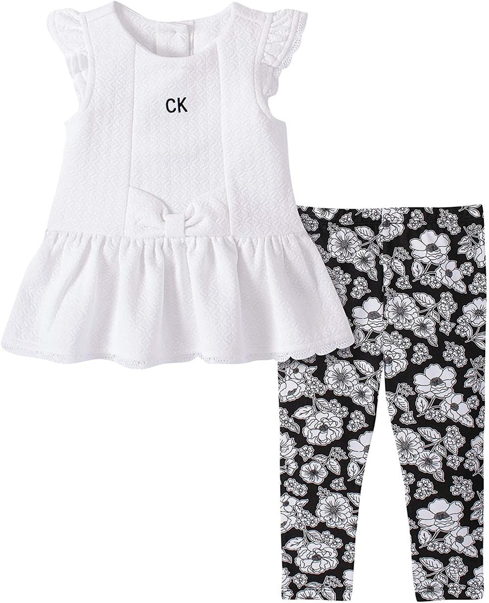 Calvin Klein Girls 12-24 Months Bow Tunic Legging Set