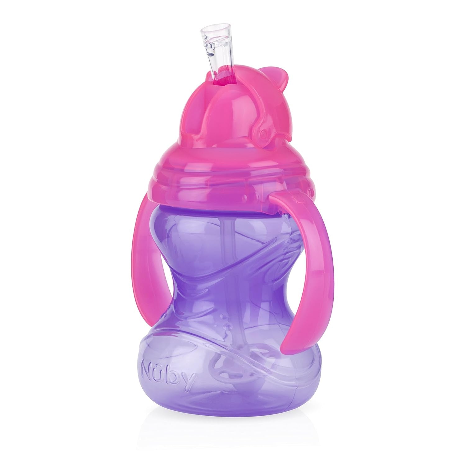 Nuby No-Spill Flip N' Sip Clik-It Cup with 360 Straw 8 oz - Colors May Vary