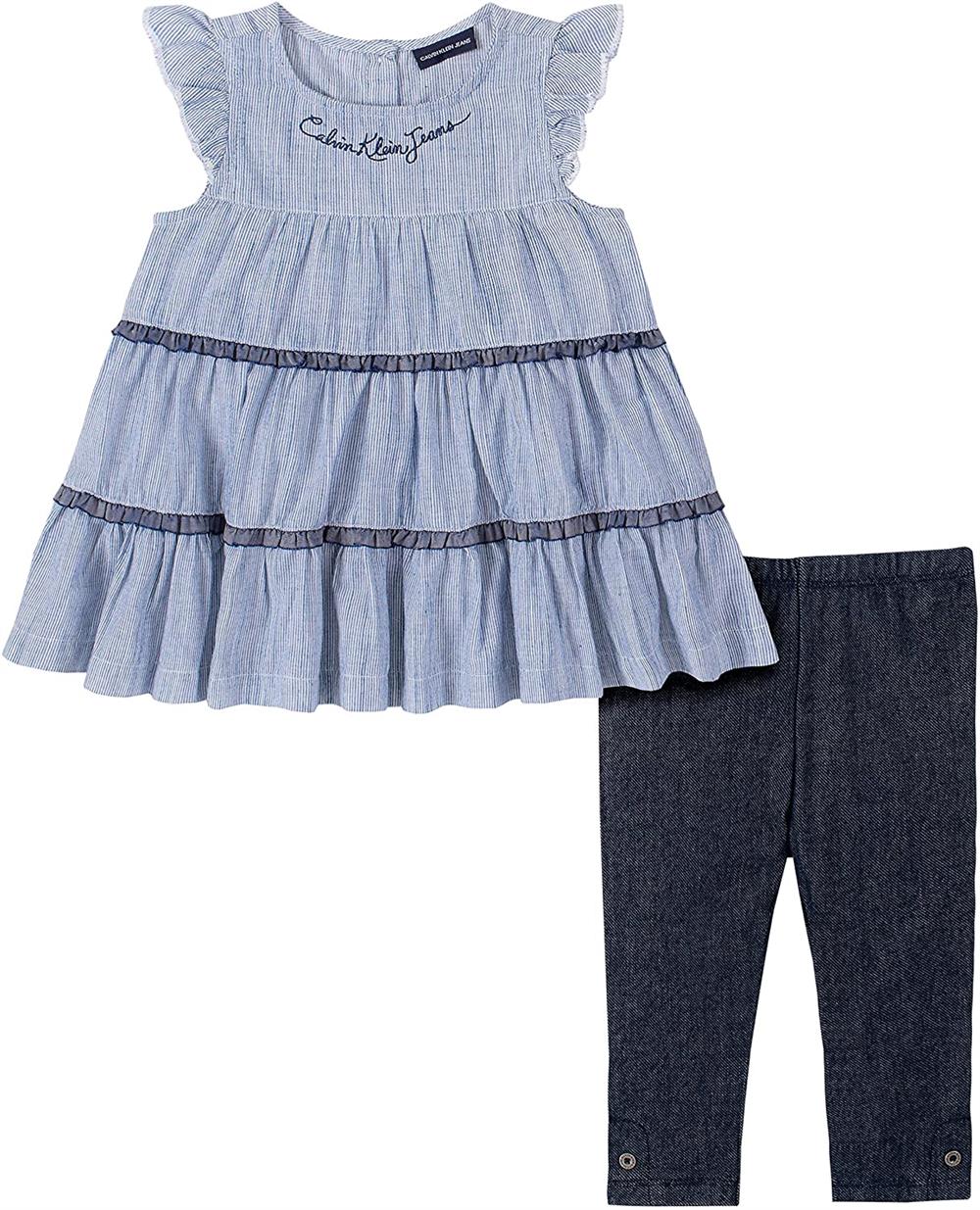 Calvin Klein Girls 2T-4T Tier Tunic Legging Set