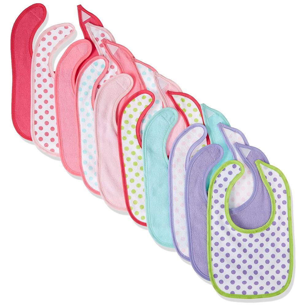 Luvable Friends 10 Pack Cotton Terry Bibs