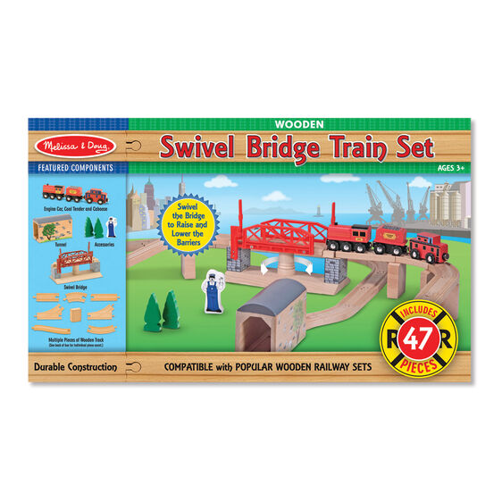 Melissa and Doug Swivel Bridge Train Set