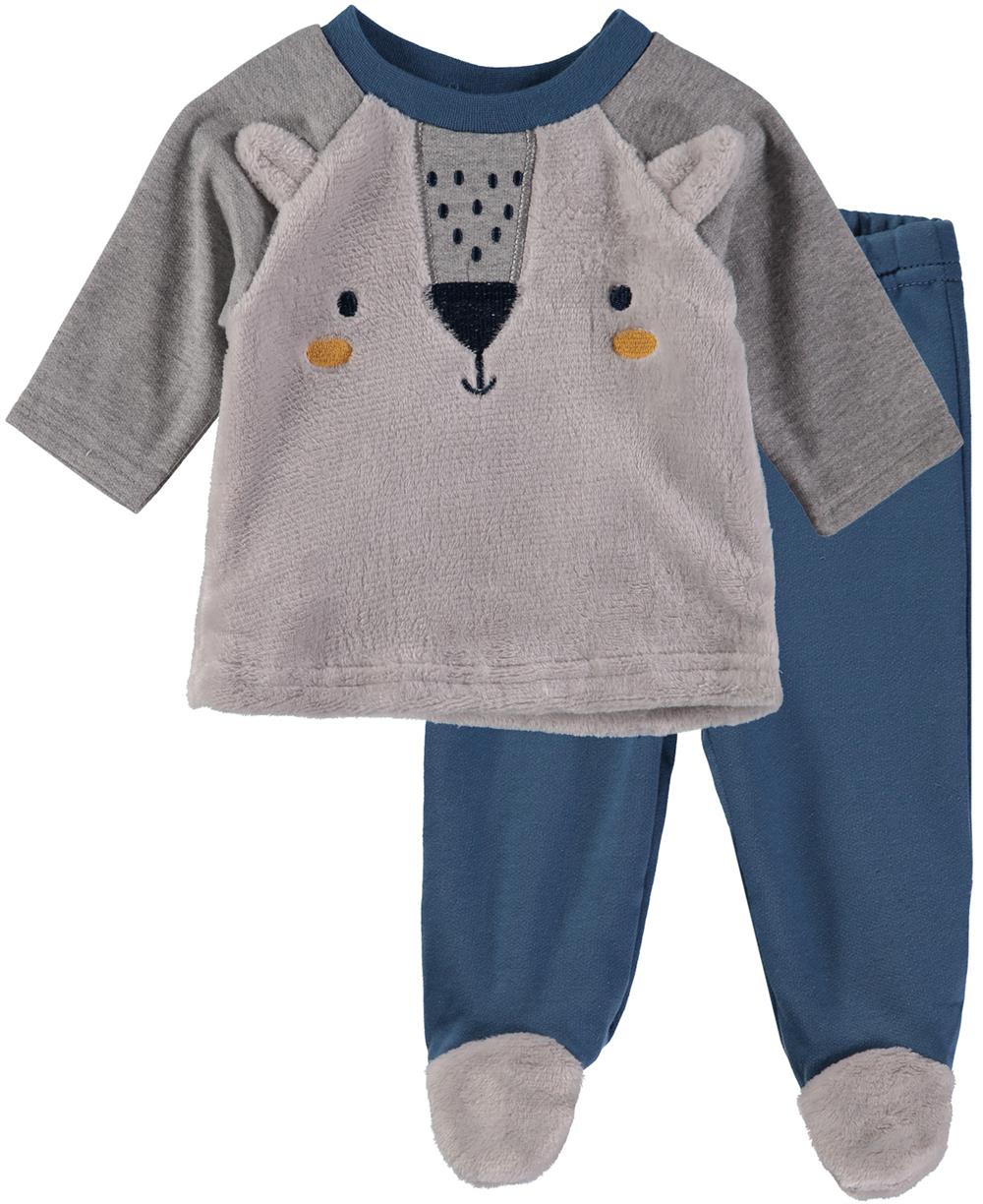 Bon Bebe Boys 0-9 Months Plush Animal Pant Set