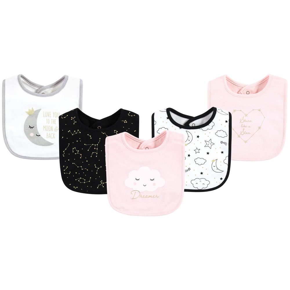 Hudson Baby 5 Pack Cotton Interlock Bibs