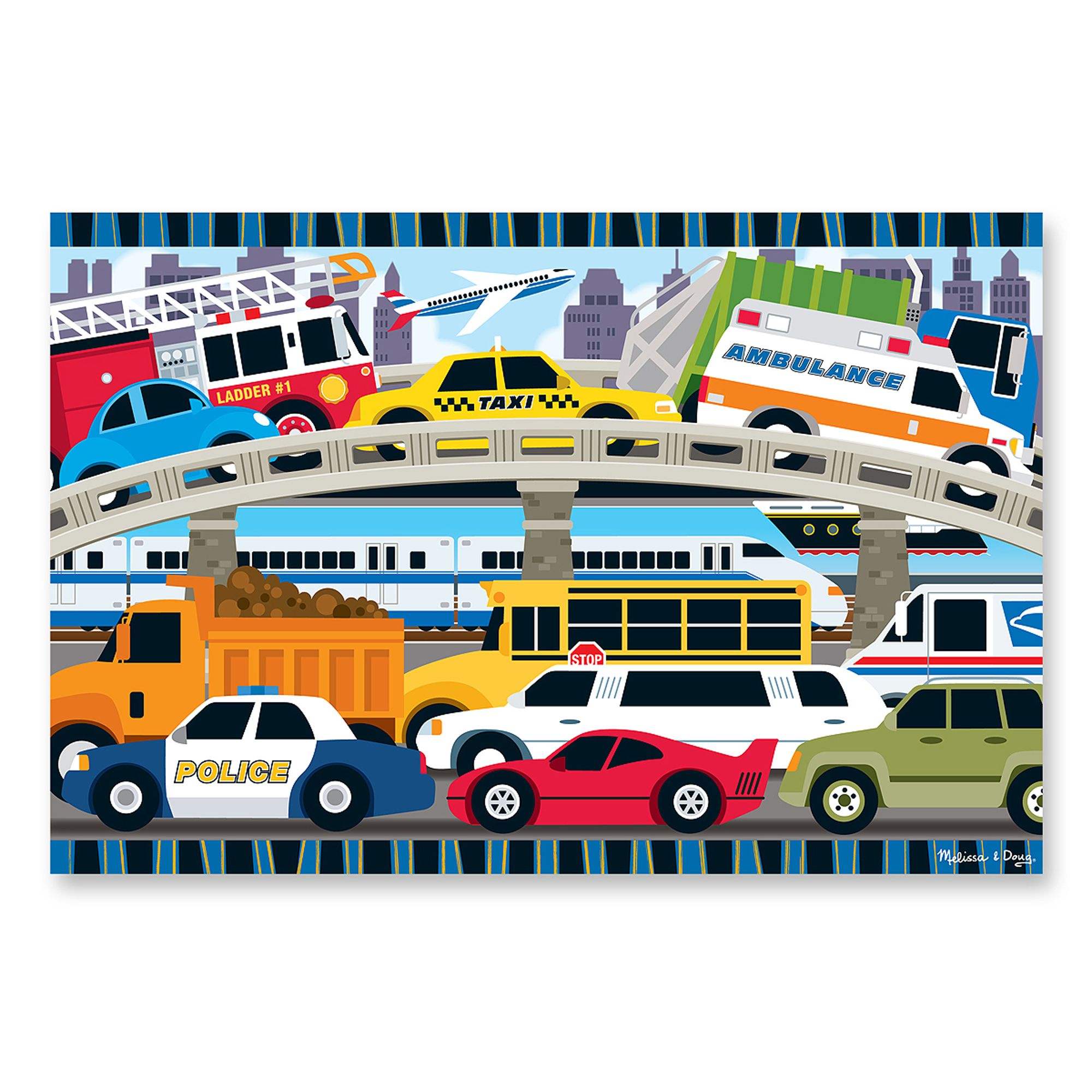 Melissa and Doug Traffic Jam Floor Puzzle - 24 Pieces