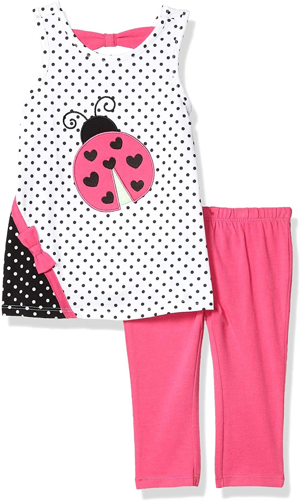 Kids Headquarters Girls 2T-4T Ladybug Dot Legging Set