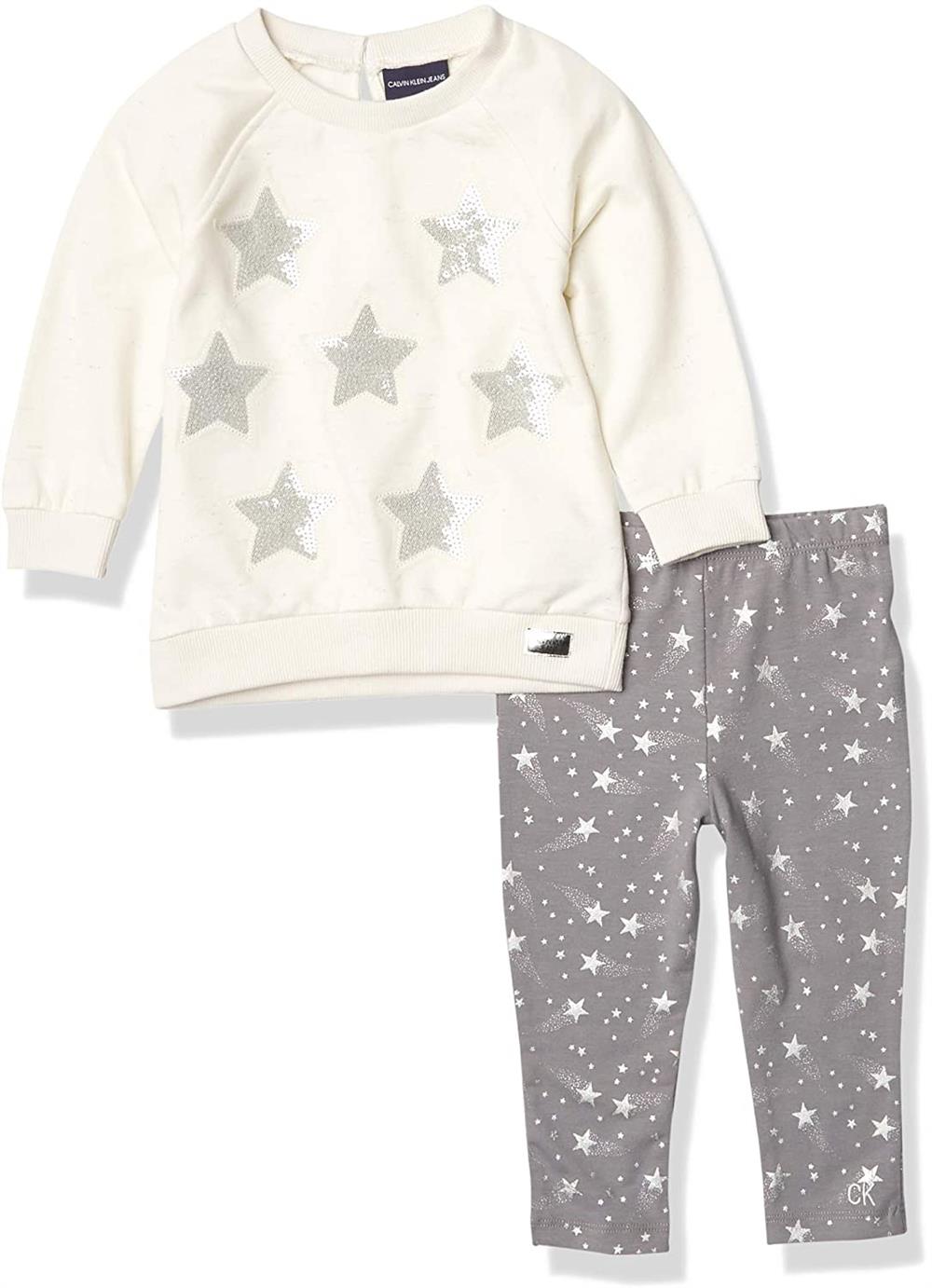 Calvin Klein Girls 12-24 Months Sequin Star Legging Set