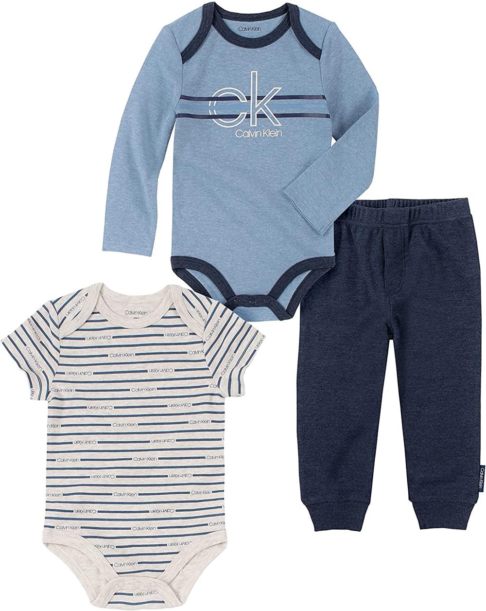 Calvin Klein Boys 0-9 Months 3-Piece Bodysuit Pant Set