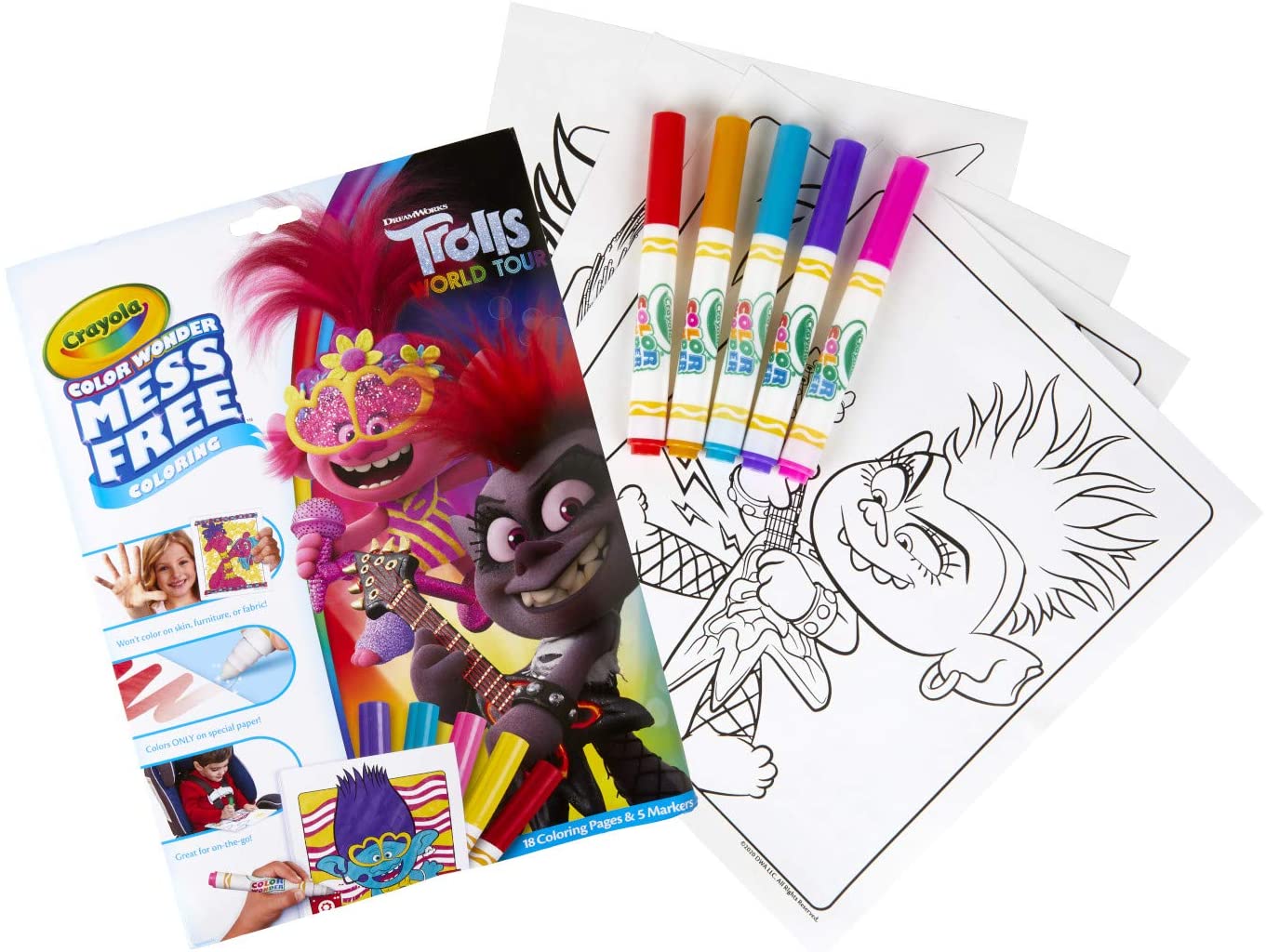 Crayola Wonder Trolls 2 Pages, Mess Free Coloring