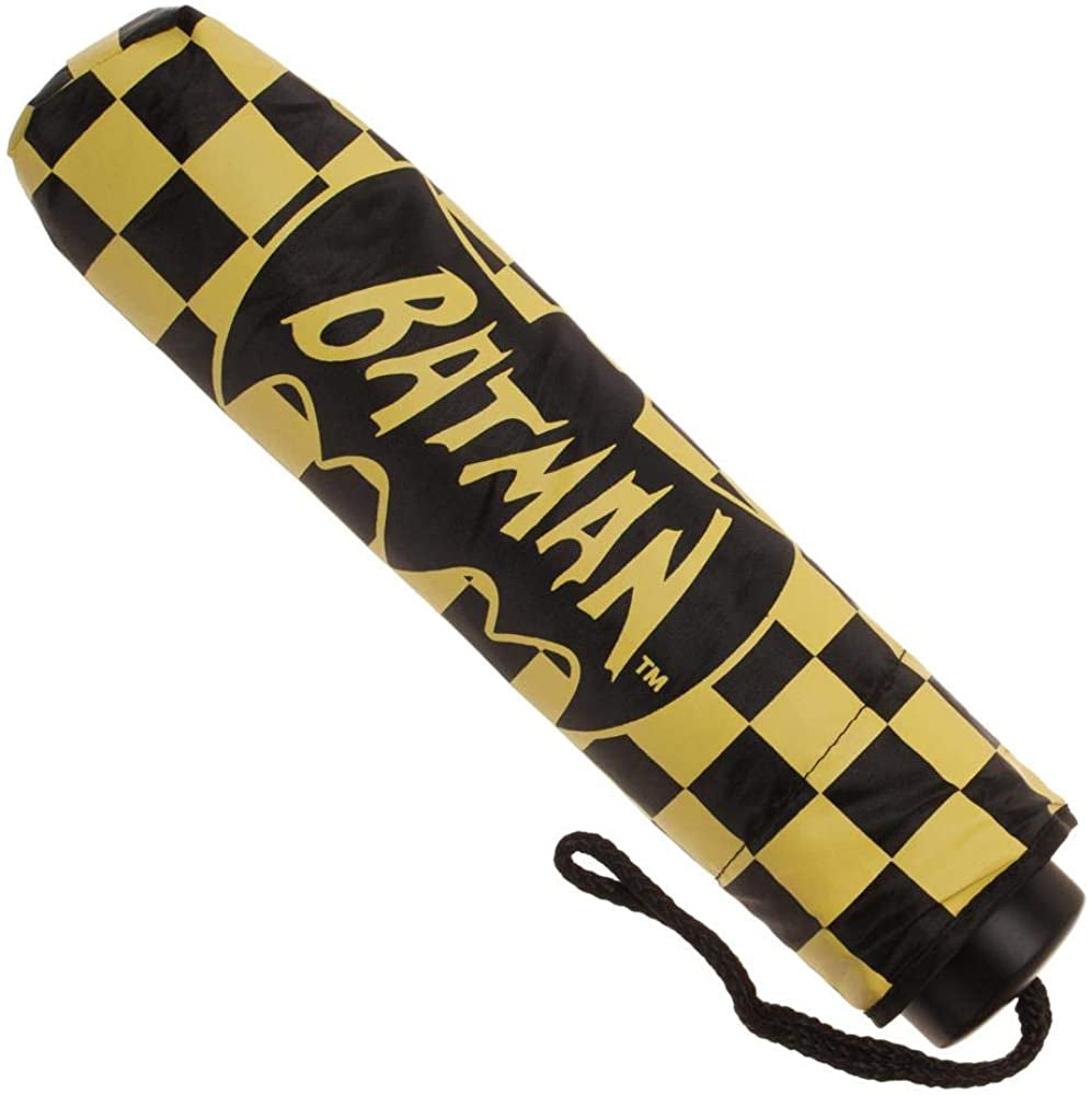 DC Batman Classic Logo and Checkered Panel 42 Auto-Open Umbrella