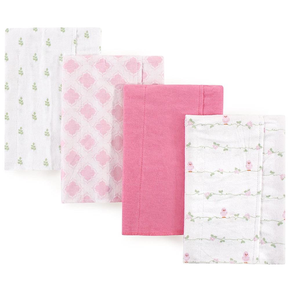 Luvable Friends 4 Pack Baby Cotton Flannel Burp Cloths