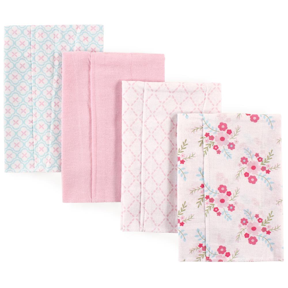 Luvable Friends 4 Pack Baby Cotton Flannel Burp Cloths