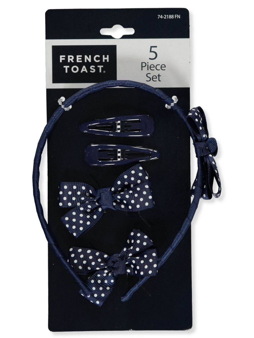 French Toast Polka Dot Bow 5-Piece Hair Accessories Set