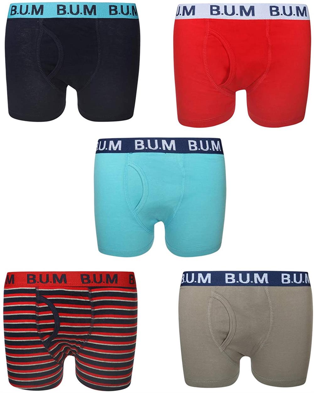 B.U.M. Equipment Boys Underwear - Cotton Boxer Briefs (5 Pack)