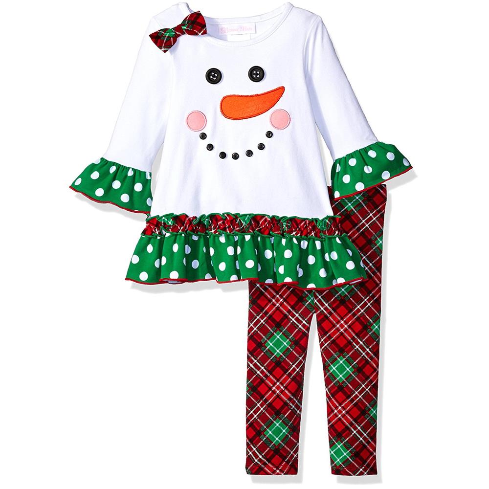 Bonnie Baby Girls 12-24 Months Snowman Legging Set