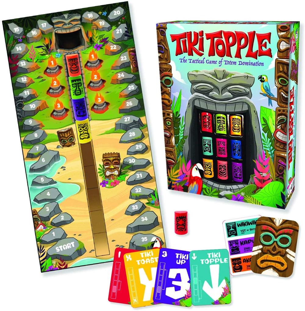 Gamewright Tiki Topple - The Tactical Board Game of Totem Domination