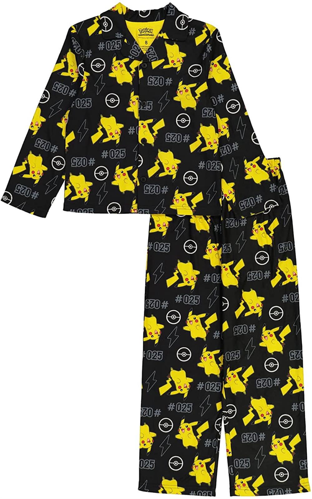 Nintendo Boys 4-10 Pokemon Pikachu 2-Piece Pajama Coat Set