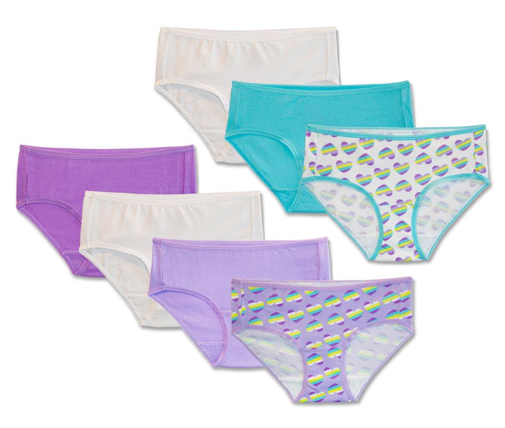 Fruit of the Loom Girls 7 Pack Cotton Mesh Hipsters