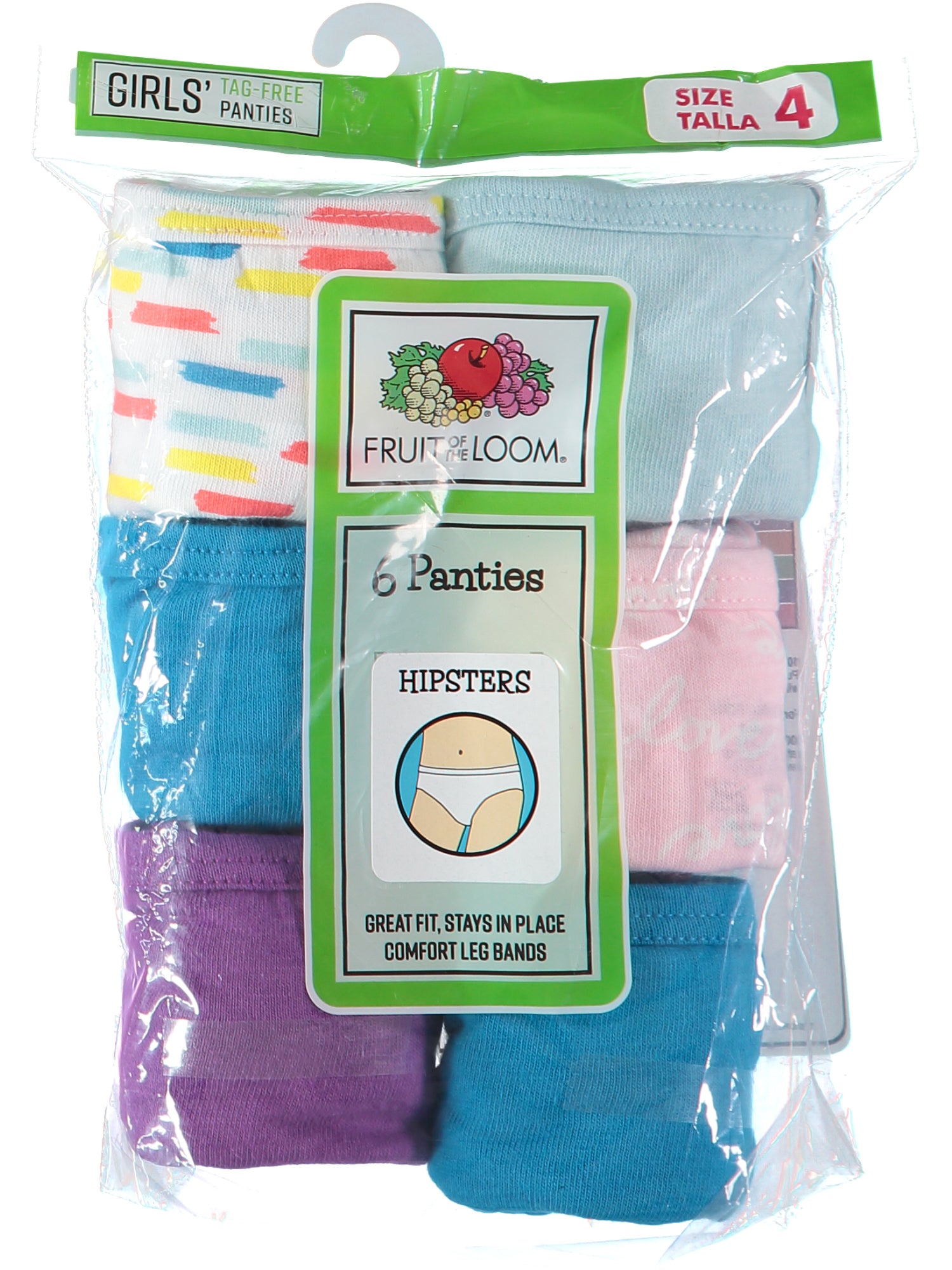 Fruit of the Loom Girls Hipster Panty 6-Pack