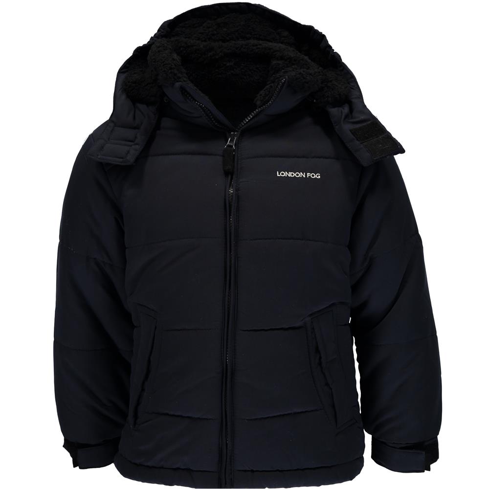 London Fog Boys Hooded Sherpa Bubble Jacket