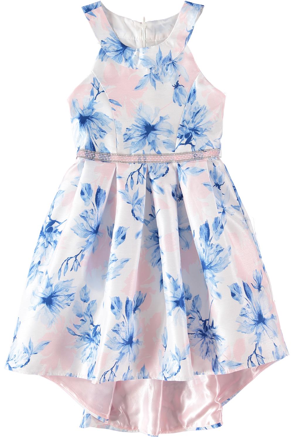 Emily West Girls Floral Satin Dress