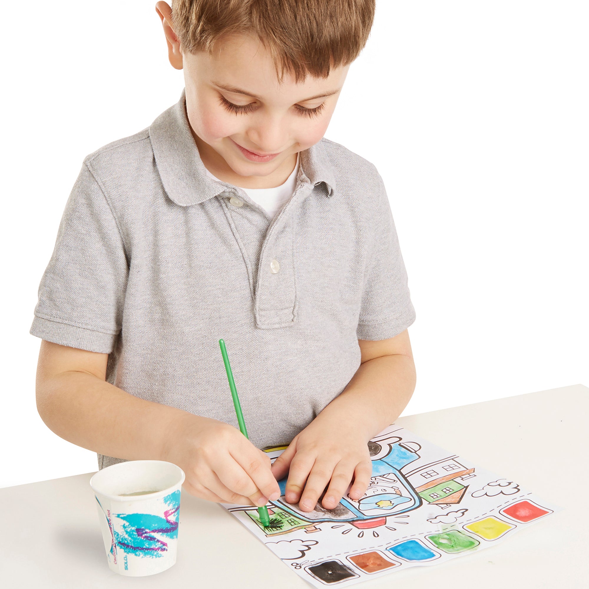 Melissa and Doug Paint With Water - Vehicles, 20 Perforated Pages With Spillproof Palettes