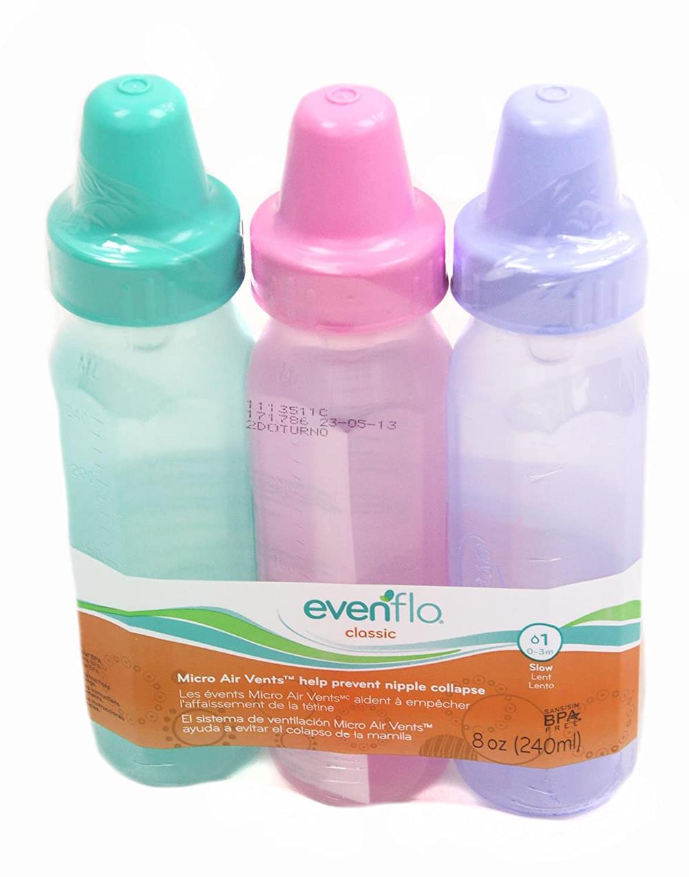 Evenflo Feeding Classic Tinted Baby Bottles, 8 oz - 3 Pack