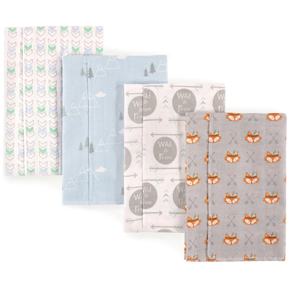 Luvable Friends 4 Pack Baby Cotton Flannel Burp Cloths