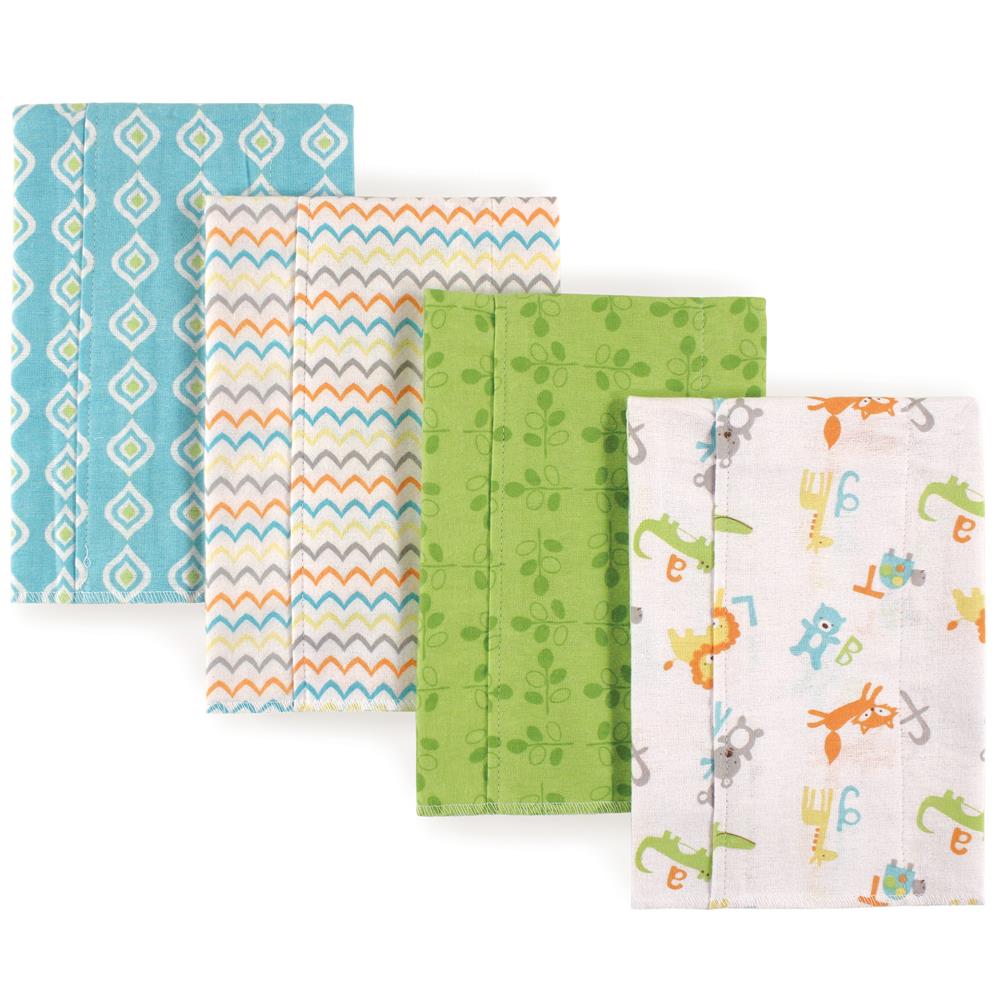 Luvable Friends 4 Pack Baby Cotton Flannel Burp Cloths