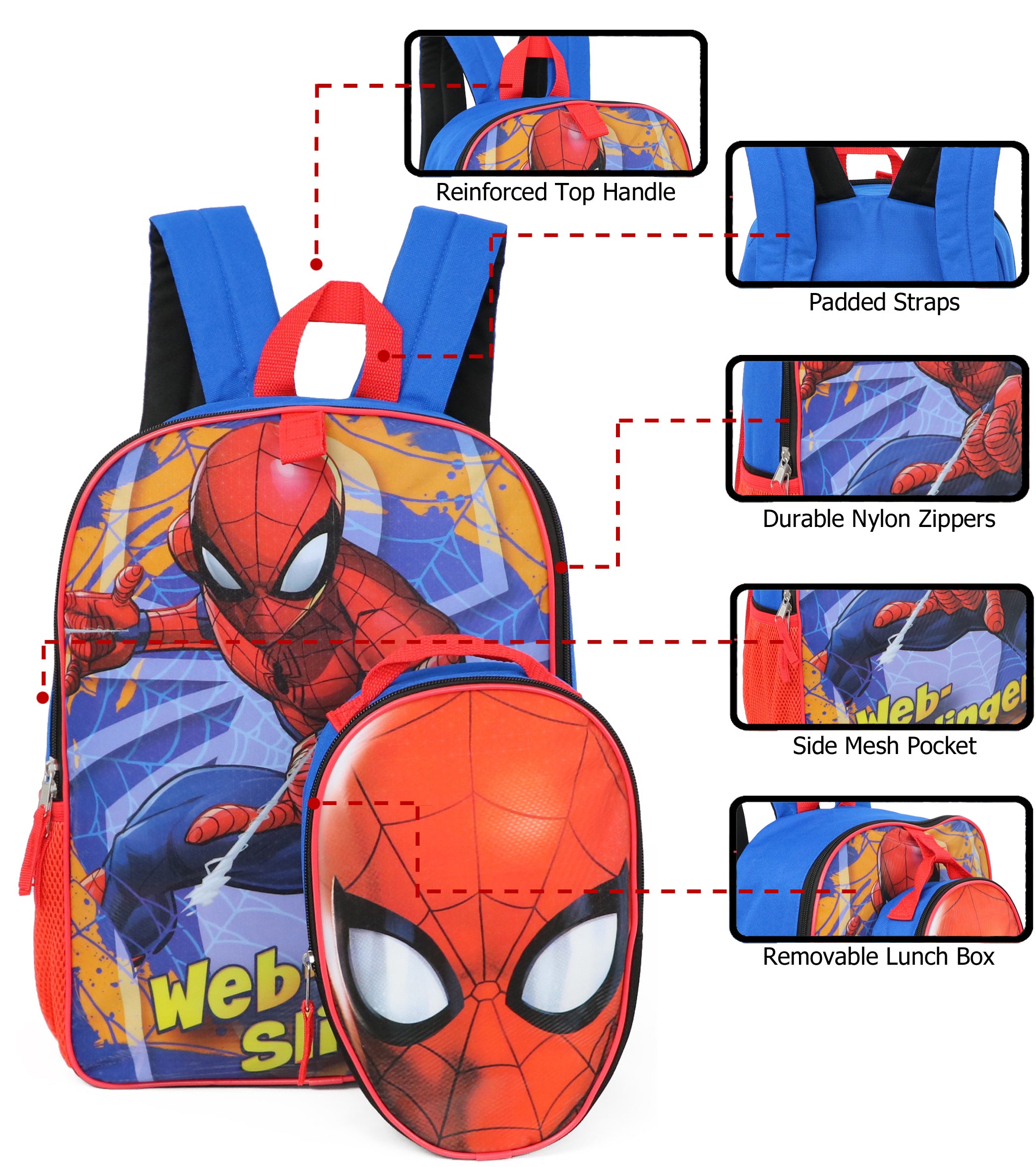 Marvel Spiderman Backpack Lunchbox Set