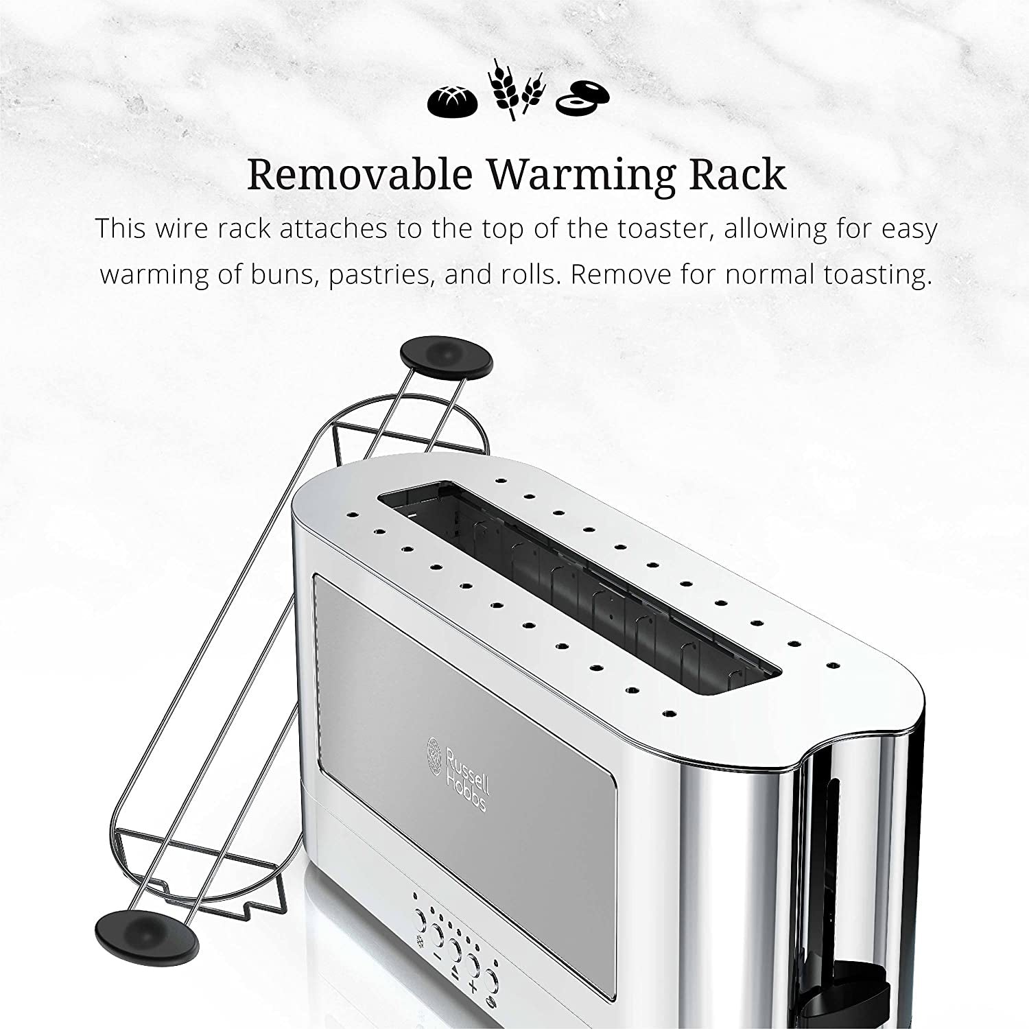 Russell Hobbs 2-Slice Glass Accent Long Toaster