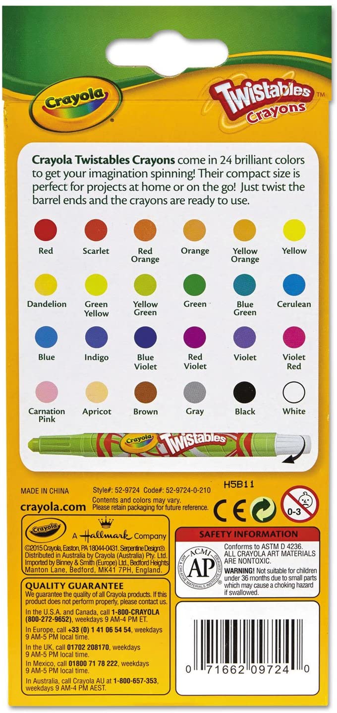 Crayola Twistables Crayons, Pack of 24