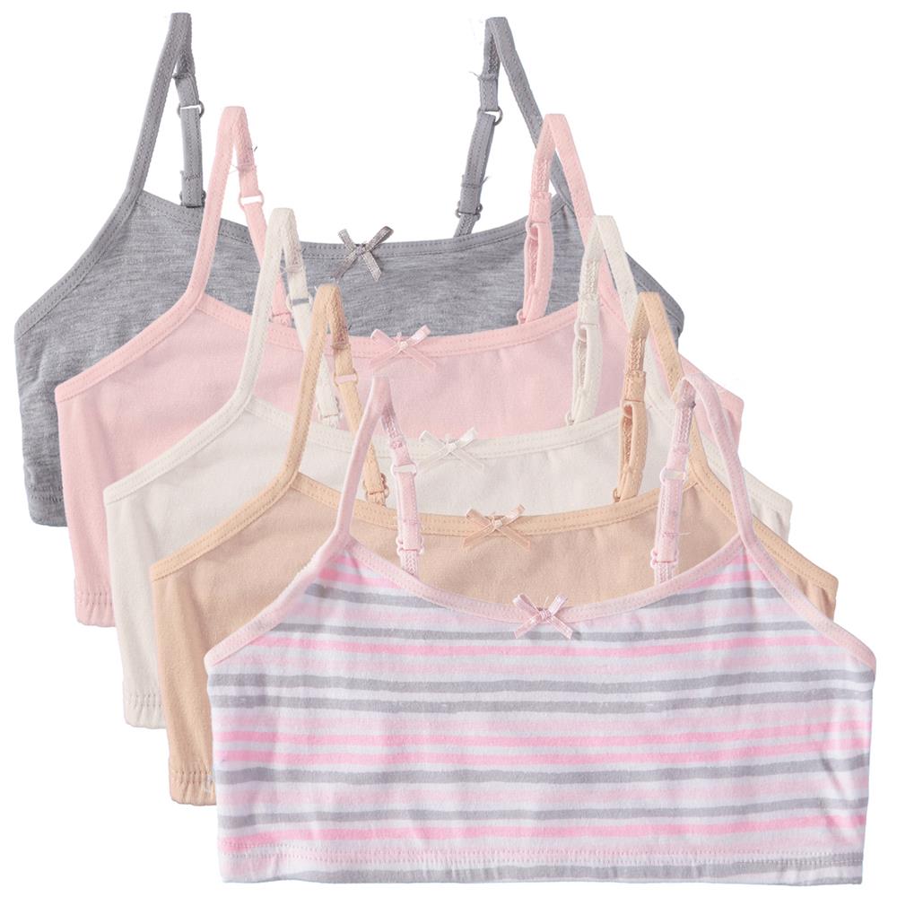 Rene Rofe Girls 7-16 Joelle Cotton Bralette 5-Pack