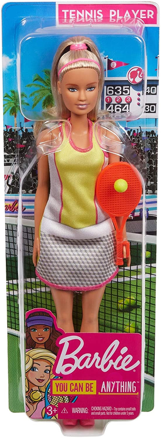 Barbie Tennis Player Doll with Tennis Outfit, Racket and Ball