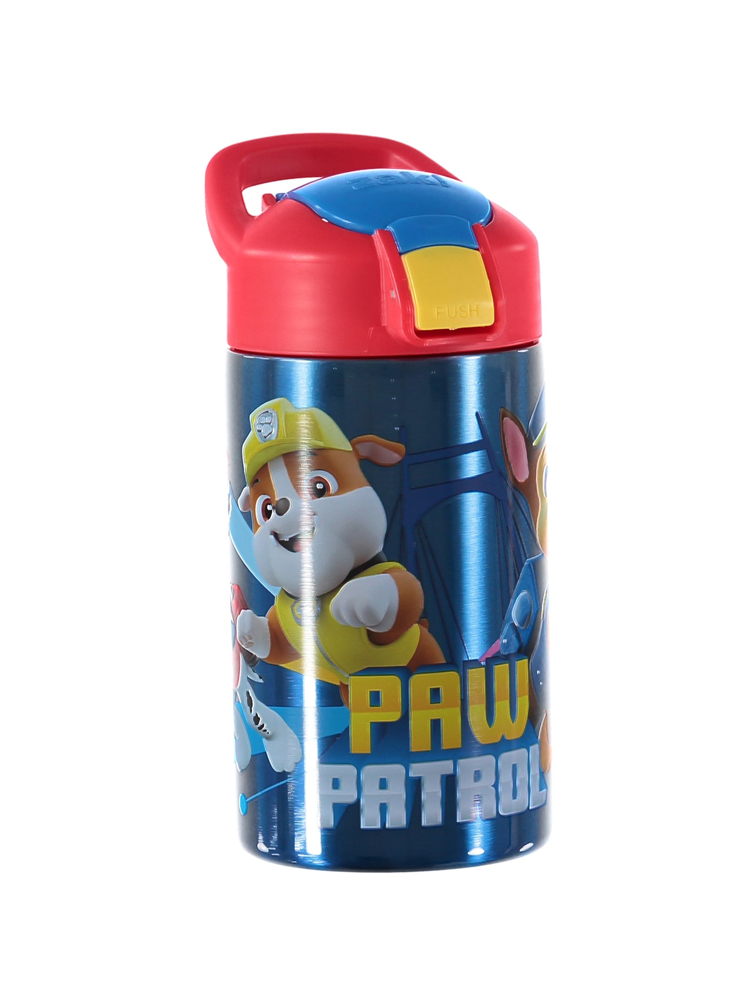 Zak Designs Paw Patrol Stainless Steel Bottle with Push Button Spout